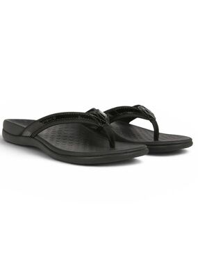 Vionic Black Tide Toe Post Flip Flop Orthotic Sandals